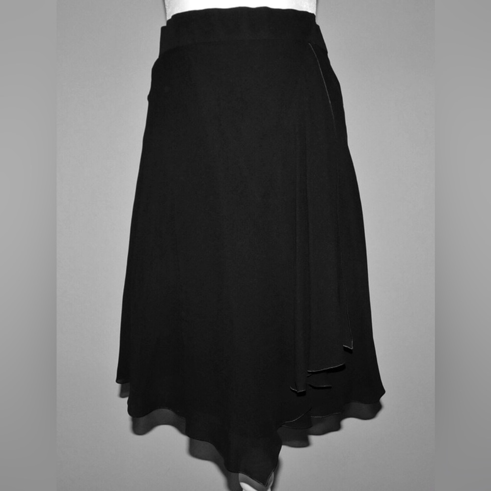 Black Chanel Silk Skirt